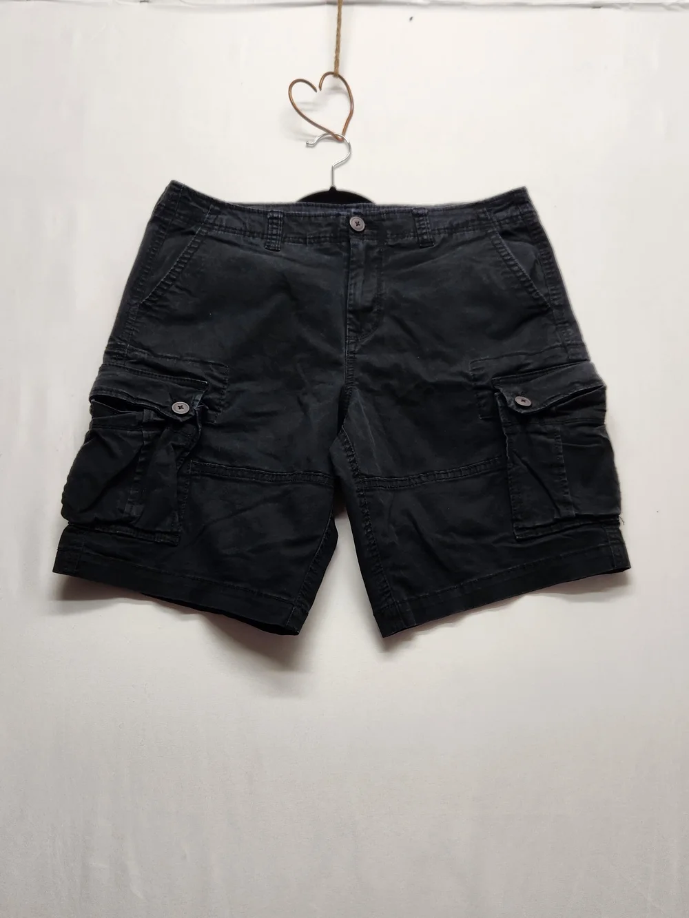 ⭐️Aeropostale Y2K Mens Black Cargo Shorts Stretch Size 32